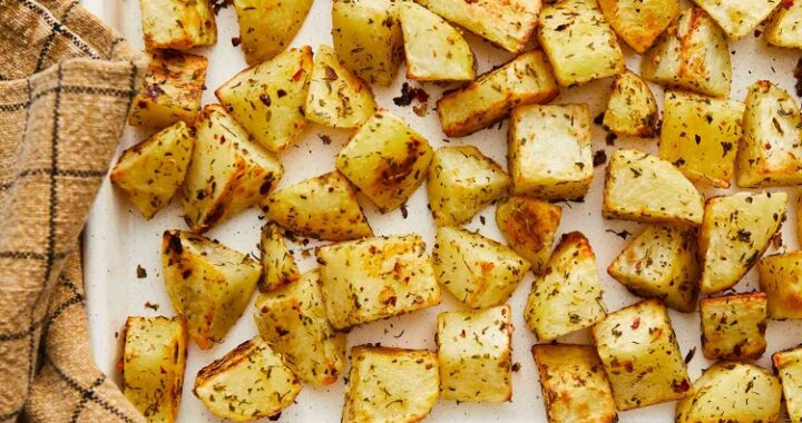 baked potato in the oven