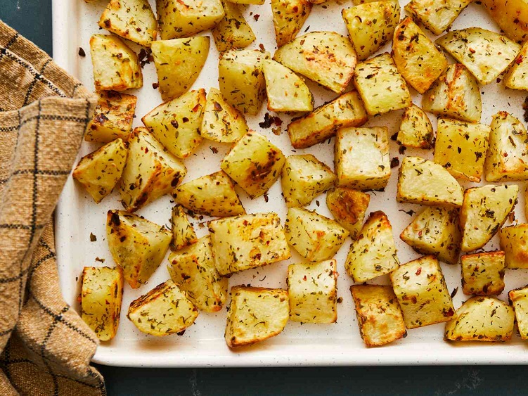 baked potato in the oven